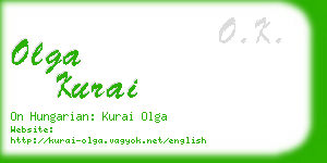 olga kurai business card